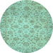 Round Machine Washable Abstract Light Blue Modern Rug, wshabs3030lblu