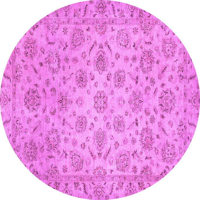 Round Machine Washable Abstract Purple Modern Area Rugs, wshabs3030pur