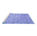 Sideview of Machine Washable Abstract Blue Modern Rug, wshabs3030blu