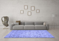 Machine Washable Abstract Blue Modern Rug, wshabs3030blu