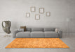 Machine Washable Abstract Orange Modern Area Rugs in a Living Room, wshabs3030org