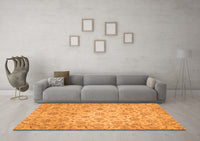 Machine Washable Abstract Orange Modern Rug, wshabs3030org