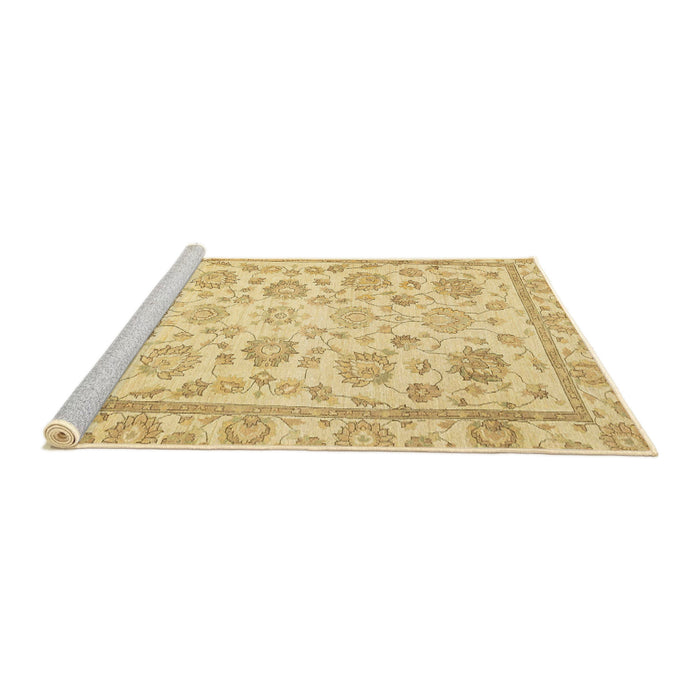 Sideview of Machine Washable Abstract Yellow Rug, wshabs3031