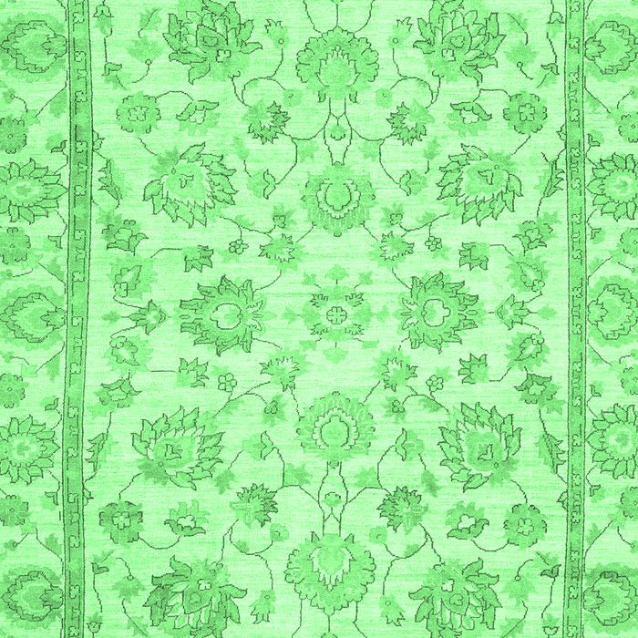 Machine Washable Oriental Emerald Green Traditional Area Rugs, wshabs3031emgrn