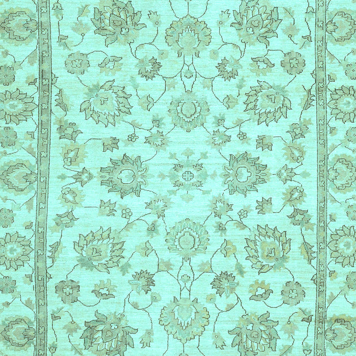 Machine Washable Oriental Light Blue Traditional Rug, wshabs3031lblu