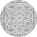 Round Oriental Gray Traditional Rug, abs3031gry