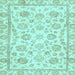 Square Oriental Light Blue Traditional Rug, abs3031lblu