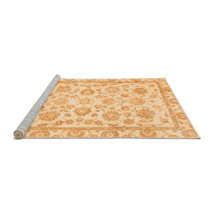 Sideview of Machine Washable Oriental Orange Traditional Area Rugs, wshabs3031org