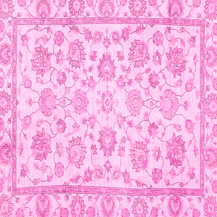 Square Machine Washable Oriental Pink Traditional Rug, wshabs3031pnk