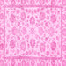 Square Machine Washable Oriental Pink Traditional Rug, wshabs3031pnk