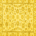 Square Oriental Yellow Traditional Rug, abs3031yw