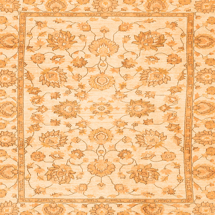 Square Oriental Orange Traditional Rug, abs3031org