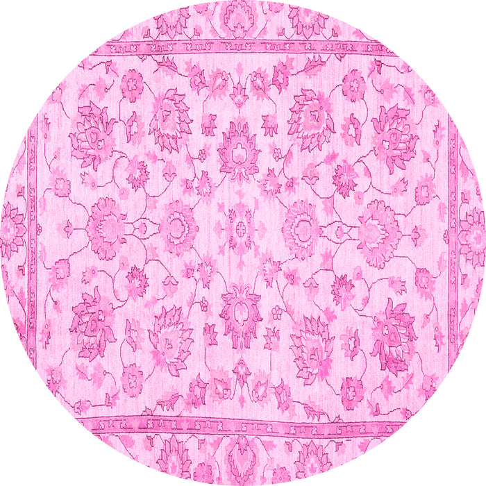 Round Oriental Pink Traditional Rug, abs3031pnk