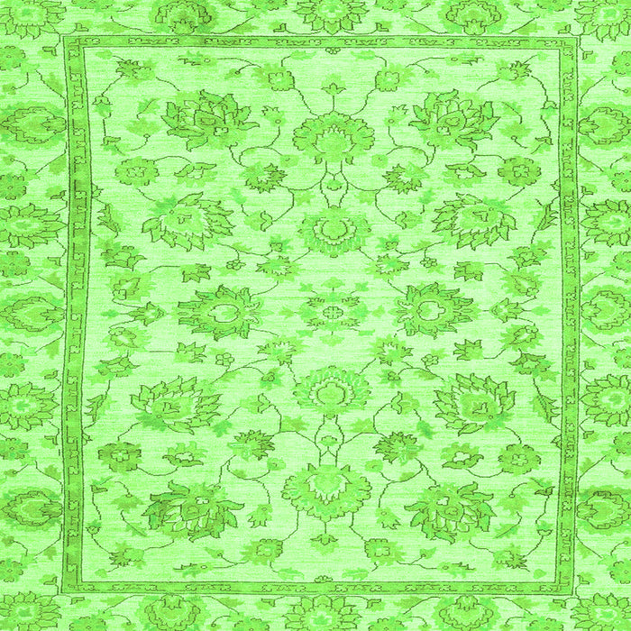 Square Machine Washable Oriental Green Traditional Area Rugs, wshabs3031grn