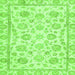 Square Machine Washable Oriental Green Traditional Area Rugs, wshabs3031grn