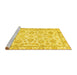 Sideview of Machine Washable Oriental Yellow Traditional Rug, wshabs3031yw