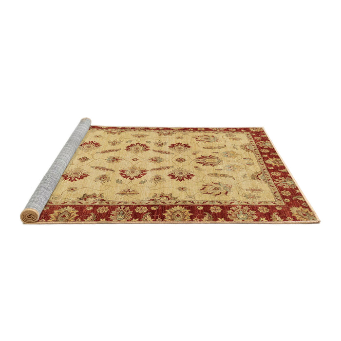 Sideview of Machine Washable Abstract Orange Rug, wshabs3032