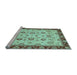 Sideview of Machine Washable Oriental Light Blue Traditional Rug, wshabs3032lblu