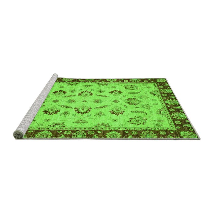 Sideview of Machine Washable Oriental Green Traditional Area Rugs, wshabs3032grn