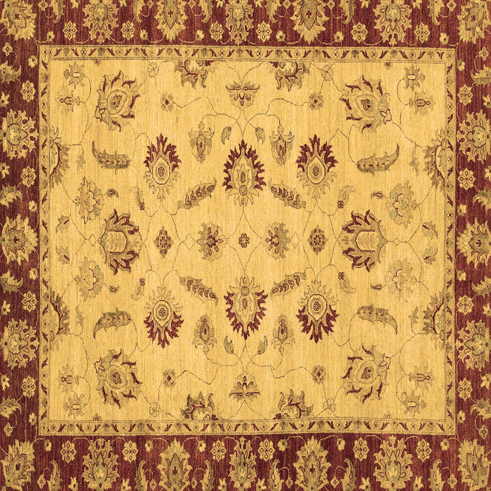 Square Machine Washable Oriental Brown Traditional Rug, wshabs3032brn