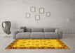 Machine Washable Oriental Yellow Traditional Rug in a Living Room, wshabs3032yw