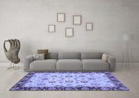 Machine Washable Oriental Blue Traditional Rug, wshabs3032blu