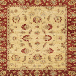 Square Machine Washable Abstract Orange Rug, wshabs3032