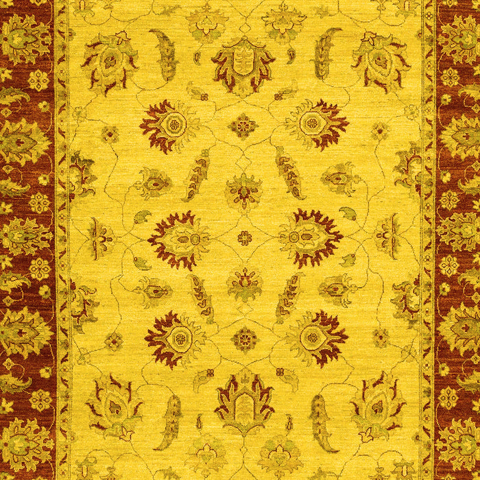Machine Washable Oriental Yellow Traditional Rug, wshabs3032yw
