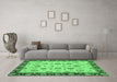 Machine Washable Oriental Emerald Green Traditional Area Rugs in a Living Room,, wshabs3032emgrn