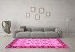 Machine Washable Oriental Pink Traditional Rug in a Living Room, wshabs3032pnk