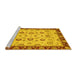 Sideview of Machine Washable Oriental Yellow Traditional Rug, wshabs3032yw