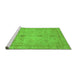 Sideview of Machine Washable Abstract Green Modern Area Rugs, wshabs3033grn