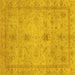 Square Abstract Yellow Modern Rug, abs3033yw