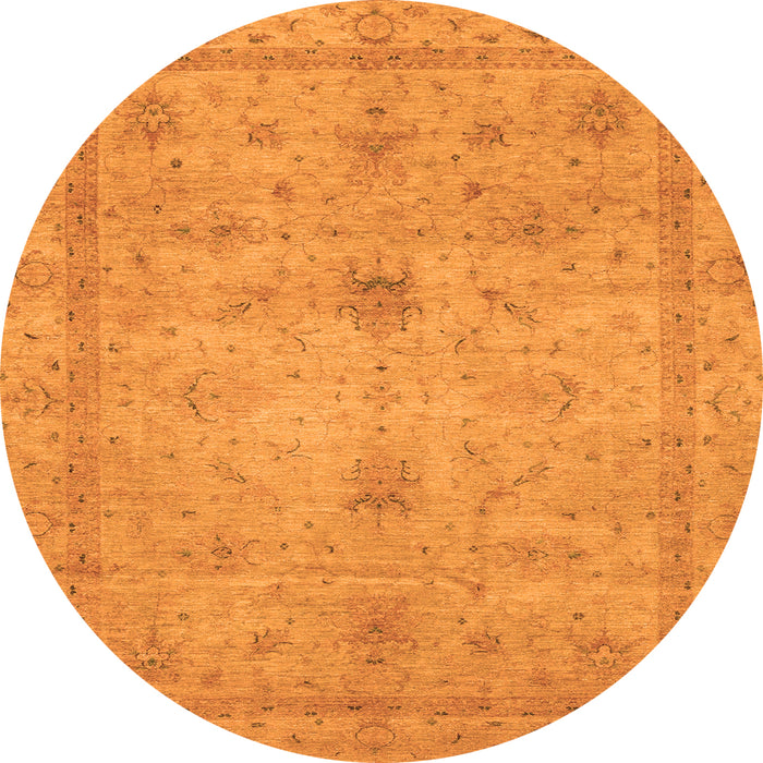 Round Abstract Orange Modern Rug, abs3033org