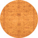 Round Abstract Orange Modern Rug, abs3033org