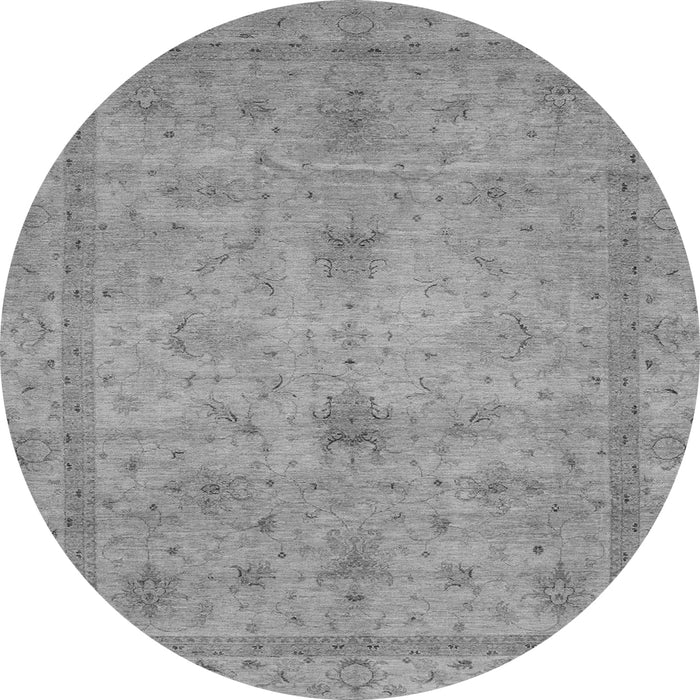 Round Machine Washable Abstract Gray Modern Rug, wshabs3033gry