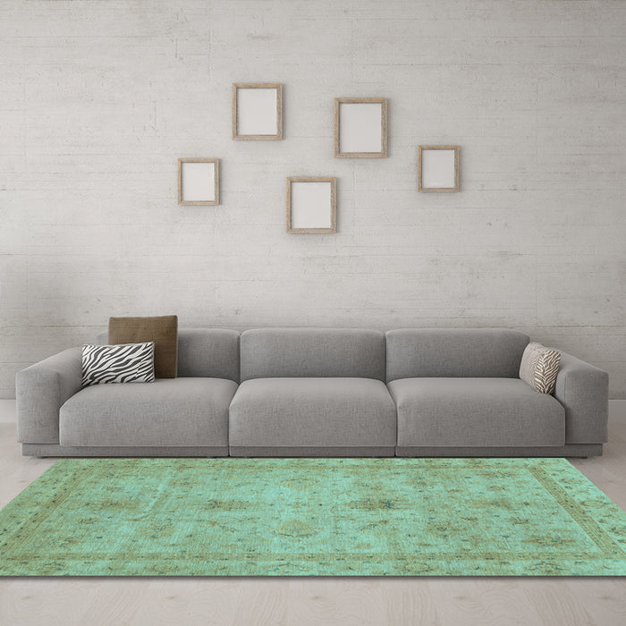 Machine Washable Abstract Light Blue Modern Rug in a Living Room, wshabs3033lblu