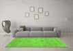 Machine Washable Abstract Green Modern Area Rugs in a Living Room,, wshabs3033grn