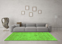 Machine Washable Abstract Green Modern Rug, wshabs3033grn