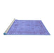 Sideview of Machine Washable Abstract Blue Modern Rug, wshabs3033blu