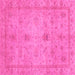 Square Machine Washable Abstract Pink Modern Rug, wshabs3033pnk