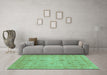 Machine Washable Abstract Turquoise Modern Area Rugs in a Living Room,, wshabs3033turq