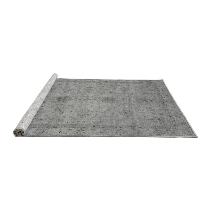 Sideview of Machine Washable Abstract Gray Modern Rug, wshabs3033gry