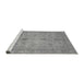 Sideview of Machine Washable Abstract Gray Modern Rug, wshabs3033gry