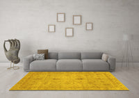 Machine Washable Abstract Yellow Modern Rug, wshabs3033yw