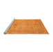 Sideview of Machine Washable Abstract Orange Modern Area Rugs, wshabs3033org