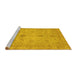 Sideview of Machine Washable Abstract Yellow Modern Rug, wshabs3033yw