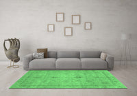 Machine Washable Abstract Emerald Green Modern Rug, wshabs3033emgrn