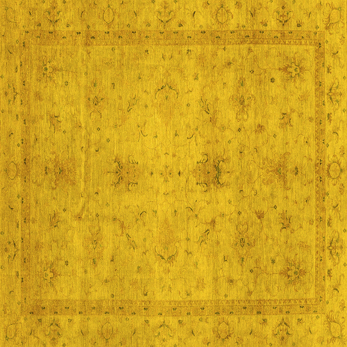 Square Machine Washable Abstract Yellow Modern Rug, wshabs3033yw