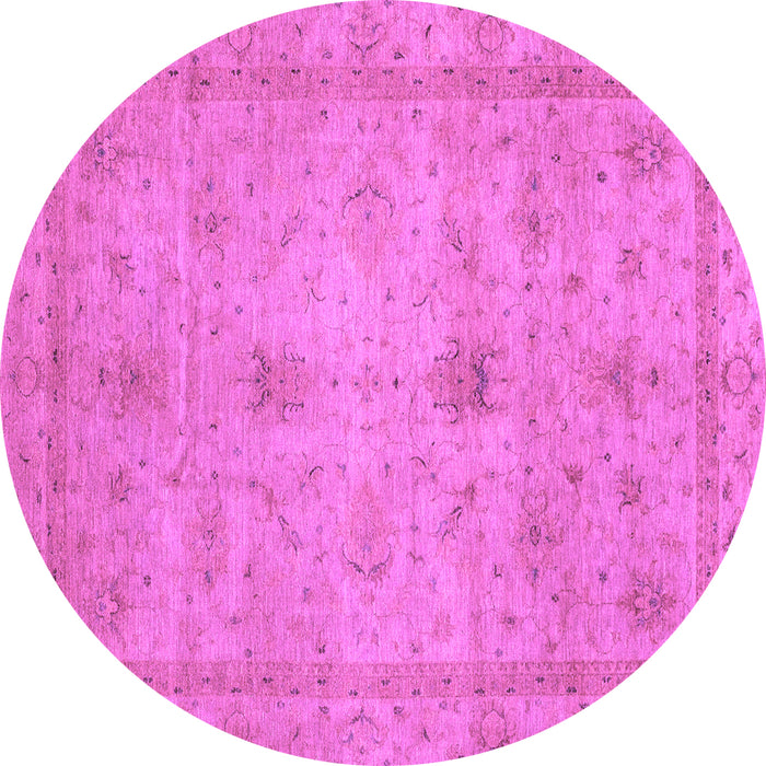 Round Abstract Purple Modern Rug, abs3033pur